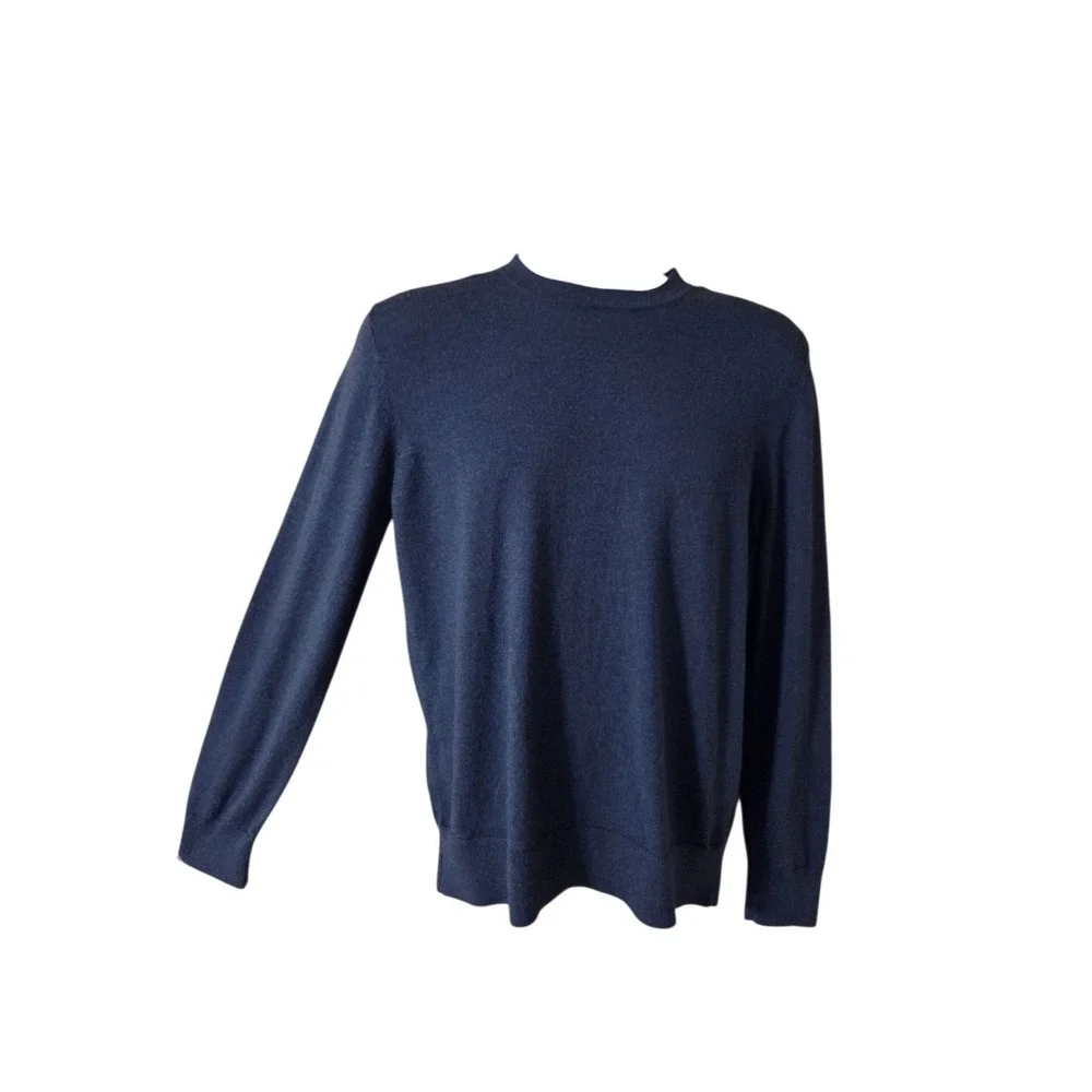 Banana Republic 100% Merino Wool Navy Blue Men's Pullover Sweater Crew Neck M
